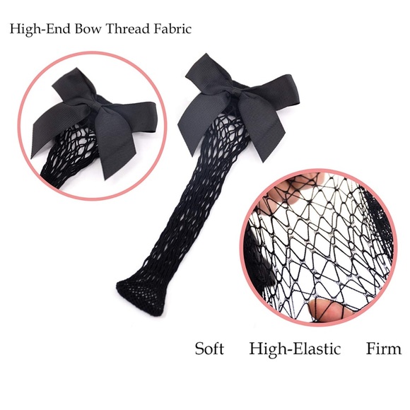 Fishnet Crew Socks w/ Bows - Picture 3 of 4
